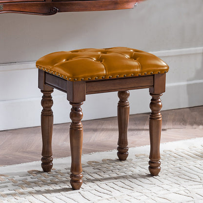 Solid Wood Upholstered Accent Stool Ottoman SKU 52012