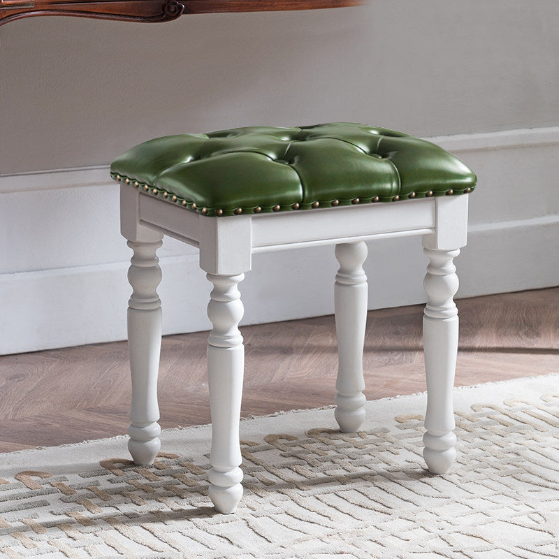 Solid Wood Upholstered Accent Stool Ottoman SKU 52012