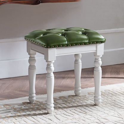 Solid Wood Upholstered Accent Stool Ottoman SKU 52012