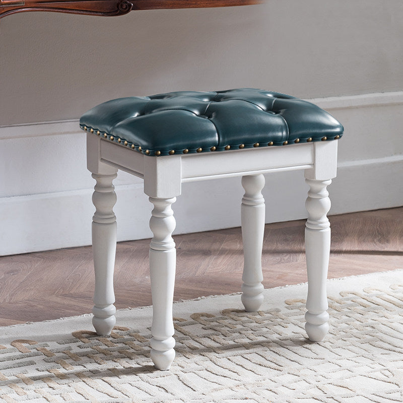 Solid Wood Upholstered Accent Stool Ottoman SKU 52012