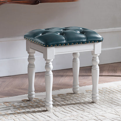 Solid Wood Upholstered Accent Stool Ottoman SKU 52012