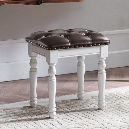 Solid Wood Upholstered Accent Stool Ottoman SKU 52012