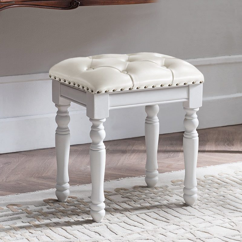 Solid Wood Upholstered Accent Stool Ottoman SKU 52012