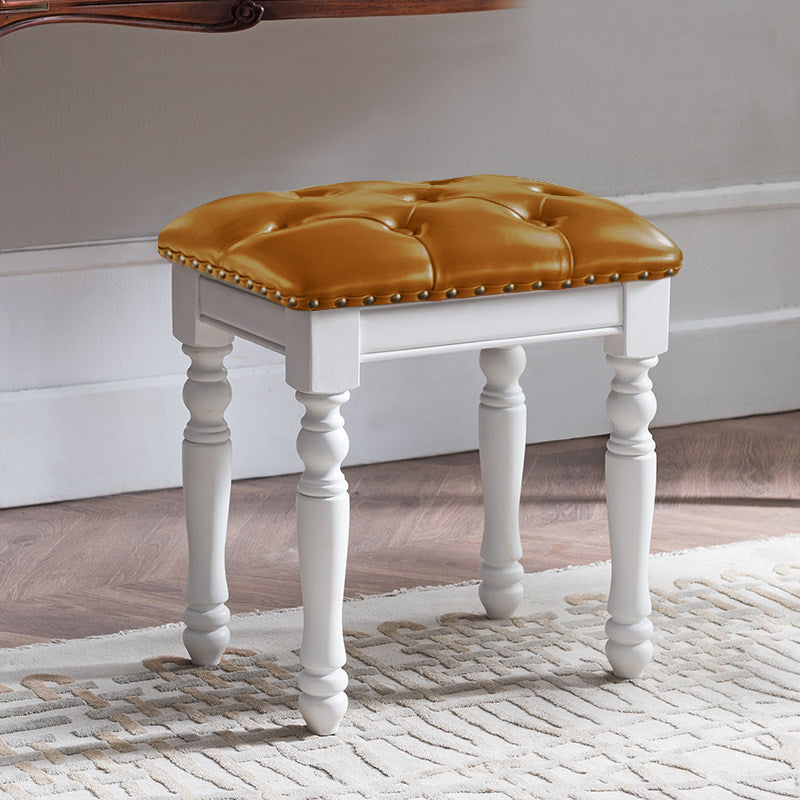 Solid Wood Upholstered Accent Stool Ottoman SKU 52012
