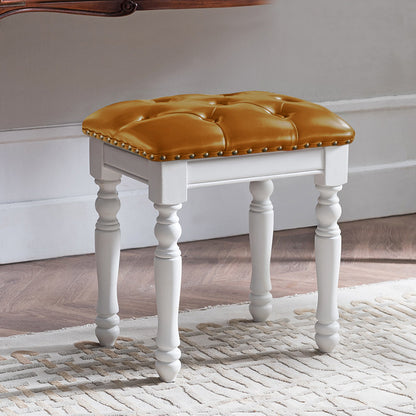 Solid Wood Upholstered Accent Stool Ottoman SKU 52012