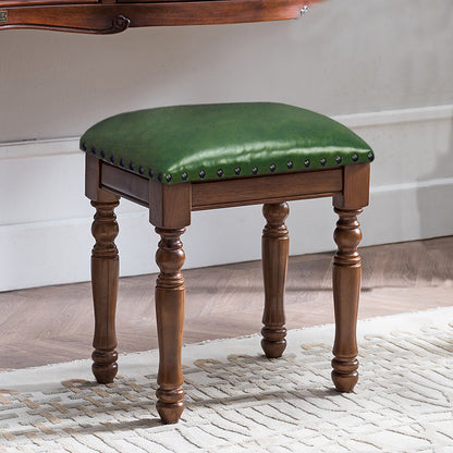 Solid Wood Upholstered Accent Stool Ottoman SKU 52012