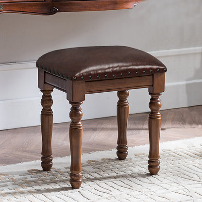 Solid Wood Upholstered Accent Stool Ottoman SKU 52012