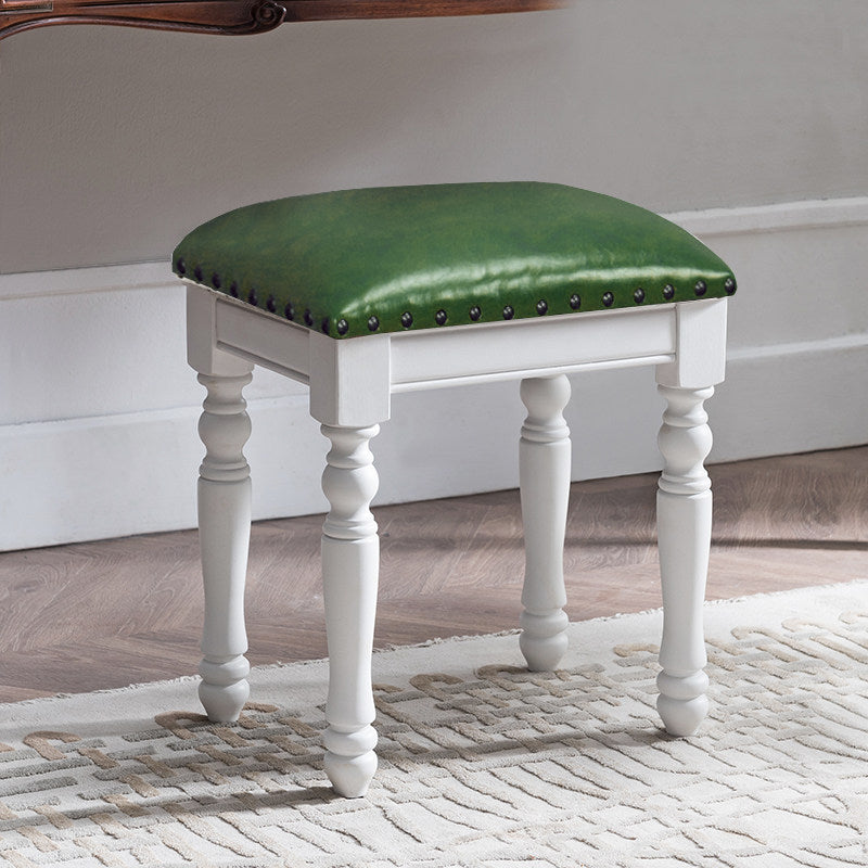Solid Wood Upholstered Accent Stool Ottoman SKU 52012