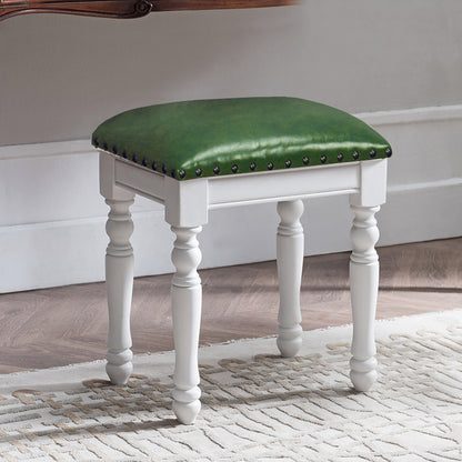 Solid Wood Upholstered Accent Stool Ottoman SKU 52012