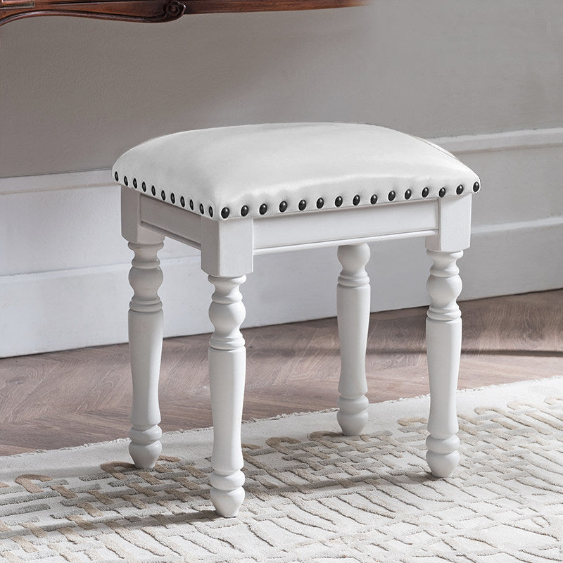 Solid Wood Upholstered Accent Stool Ottoman SKU 52012