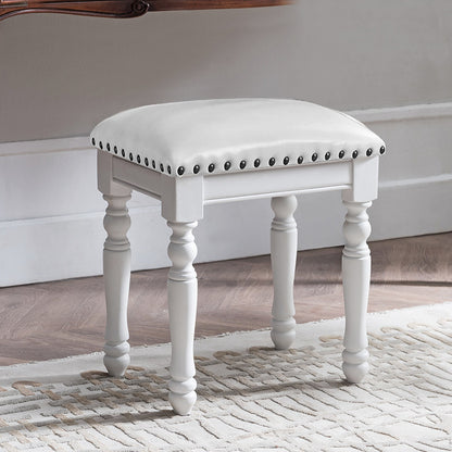 Solid Wood Upholstered Accent Stool Ottoman SKU 52012