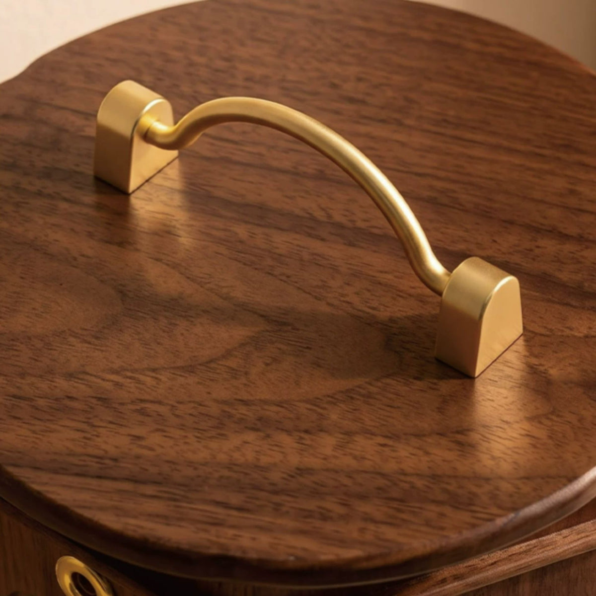 Solid Walnut Wooden Jewelry Box with Lamp Design and Lock SKU 21201