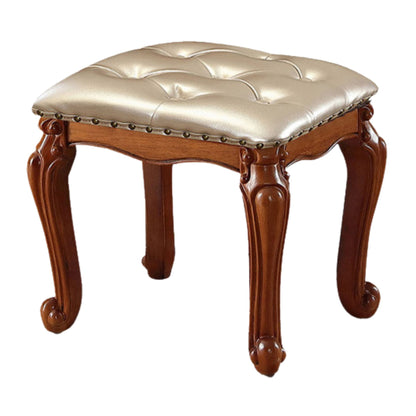 Solid Wood Upholstered Accent Stool Ottoman SKU 52011