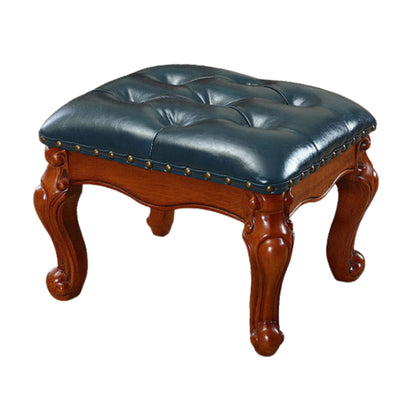 Solid Wood Upholstered Accent Stool Ottoman SKU 52011