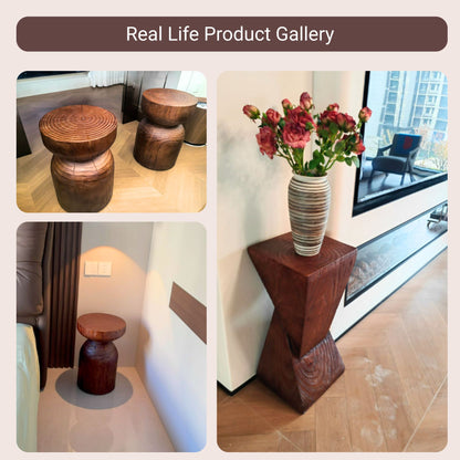 Geometric Solid Wood Pedestal Riser SKU 10029