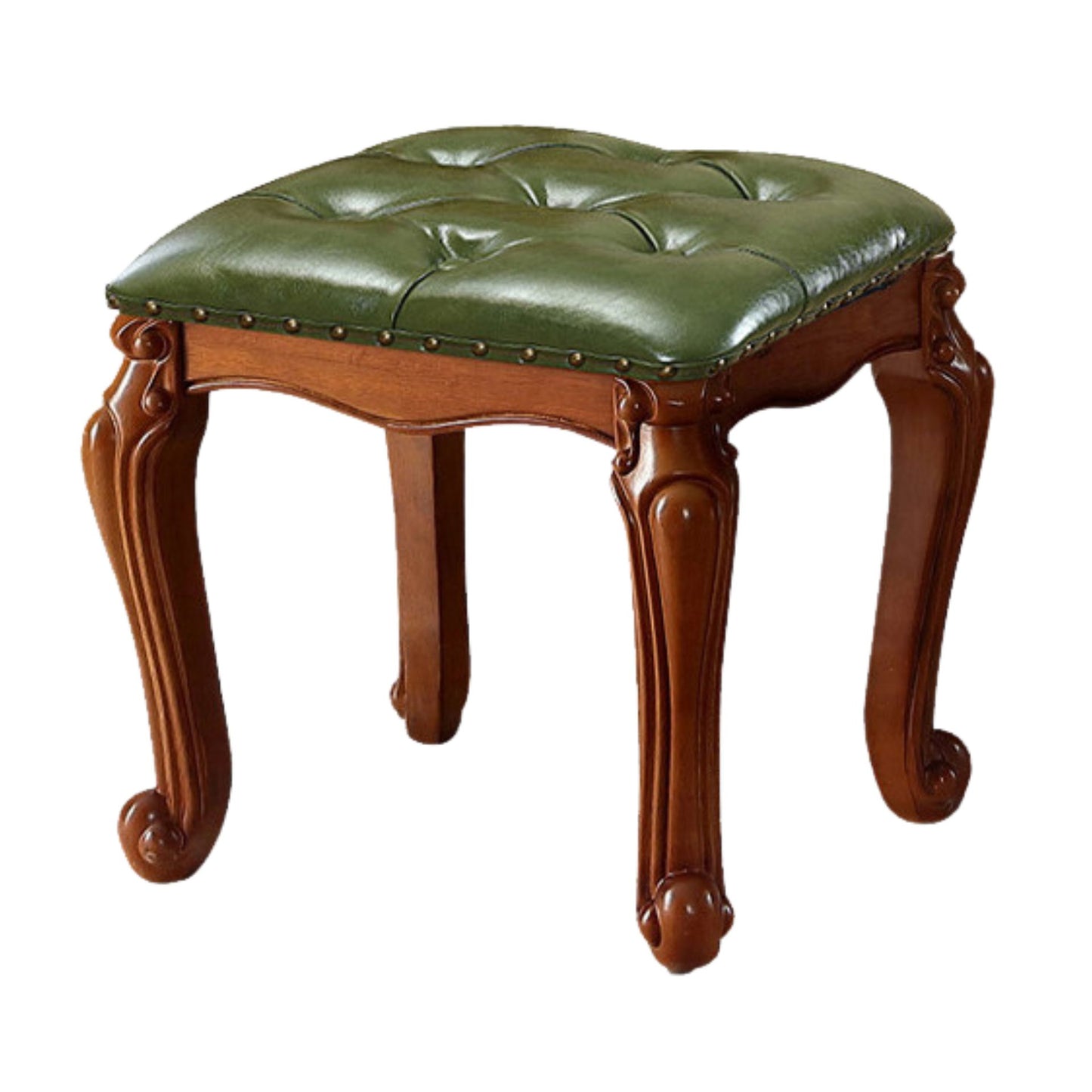 Solid Wood Upholstered Accent Stool Ottoman SKU 52011