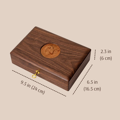 Zodiac Jewelry Box Made of Solid Walnut Wood SKU 21119