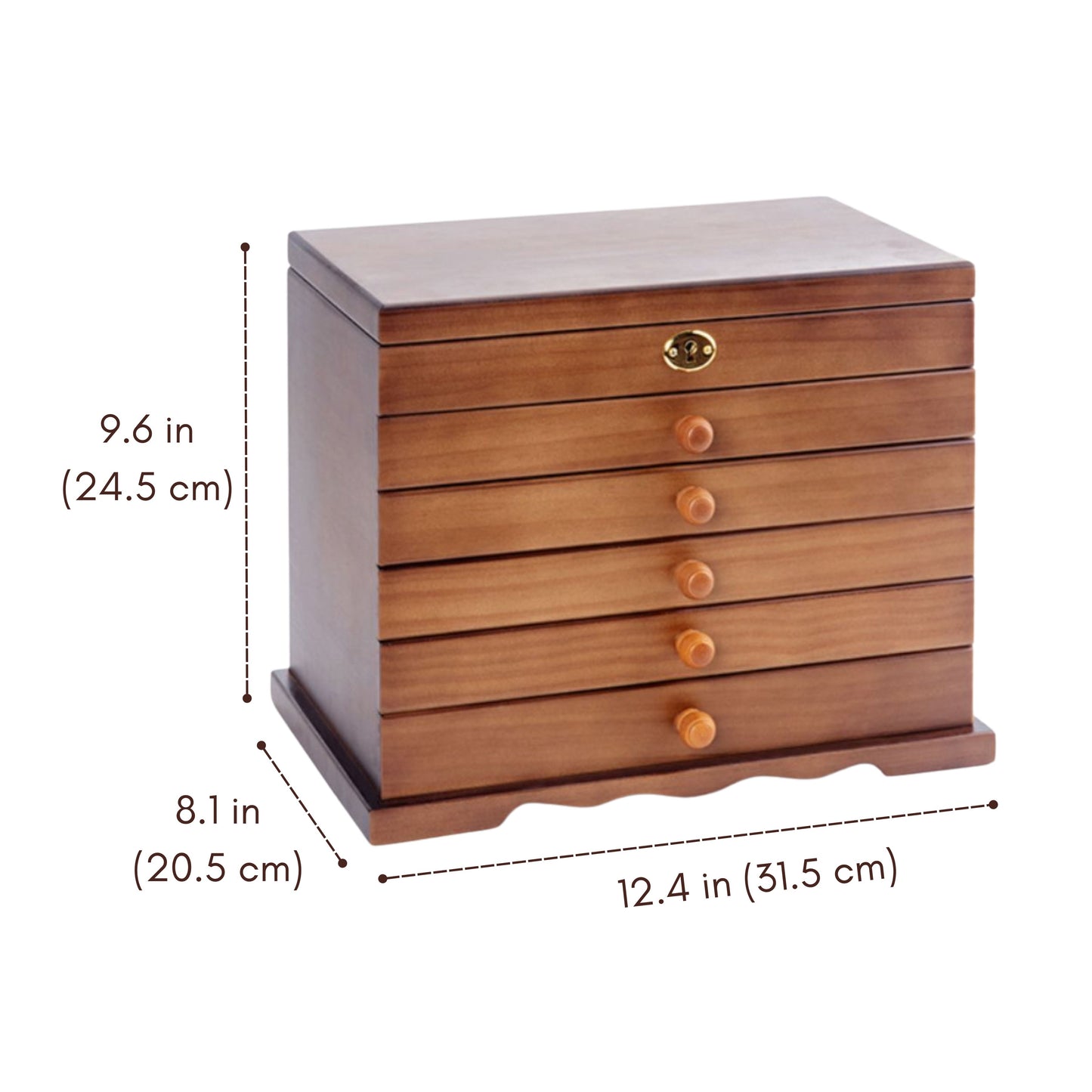 Large Wooden Jewelry Box Organizer for Women SKU 21061
