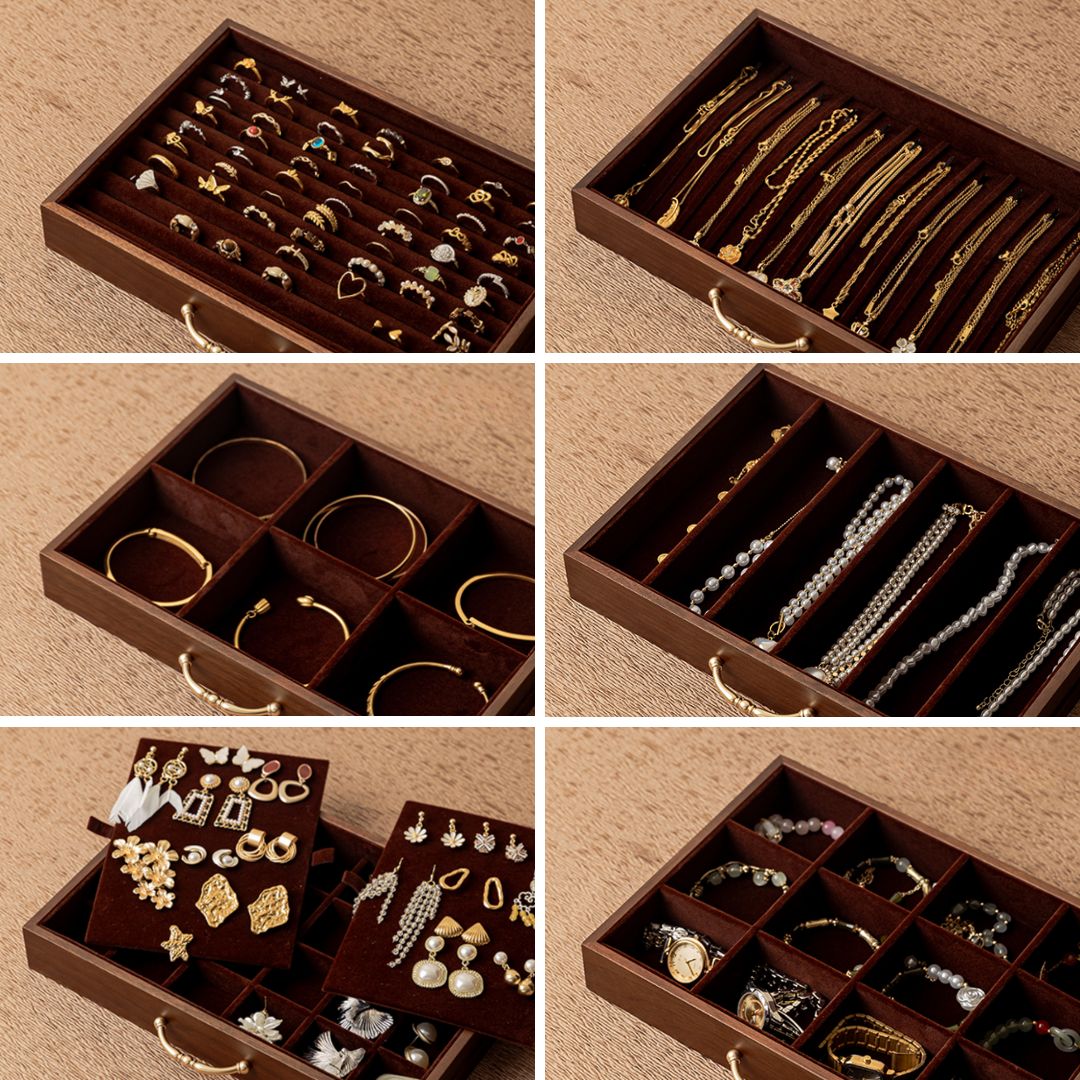 Large Wooden Jewelry Box Organizer with Drawers SKU 21157