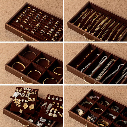 Large Wooden Jewelry Box Organizer with Drawers SKU 21157