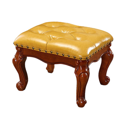 Solid Wood Upholstered Accent Stool Ottoman SKU 52011