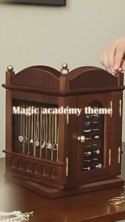 Rotatable Wooden Jewelry Box with Magic Theme SKU 21173