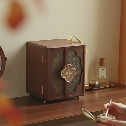 Cabinet Style Wooden Jewelry Box with Lock SKU 21137