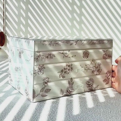 Jewelry Box Organizer with Glass Surface and Two Drawers SKU 21170