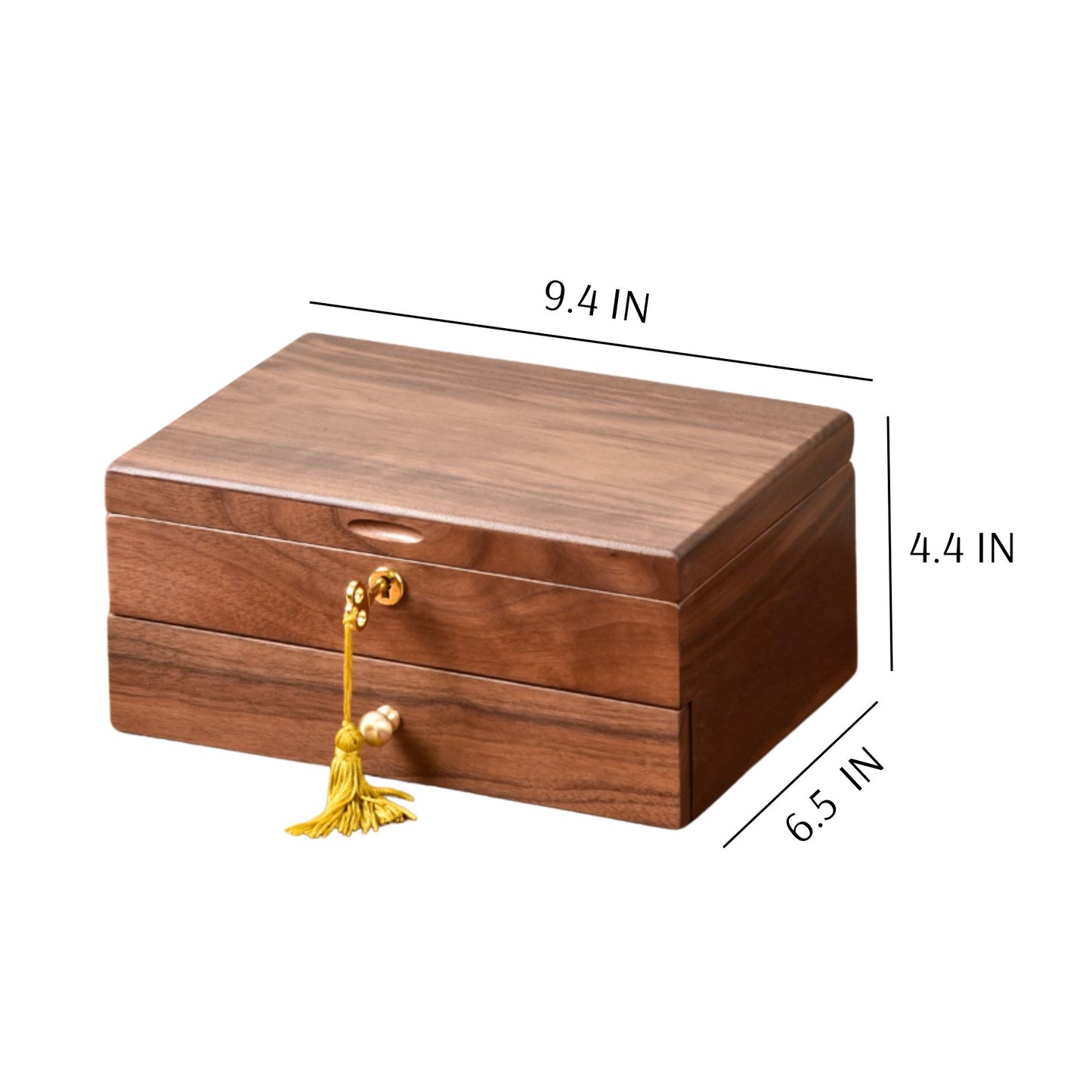 Solid Wood Jewelry Box with Drawer and Lock SKU 21132