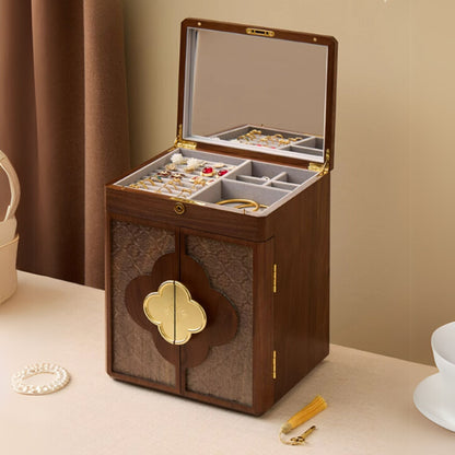 Cabinet Style Wooden Jewelry Box with Lock SKU 21140