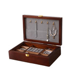 Solid Wood Double Layer Jewelry Box Organizer SKU 21075
