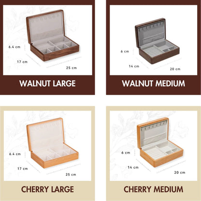 Solid Walnut and Cherry Wood Jewelry Box SKU 21080
