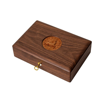 Zodiac Jewelry Box Made of Solid Walnut Wood SKU 21119