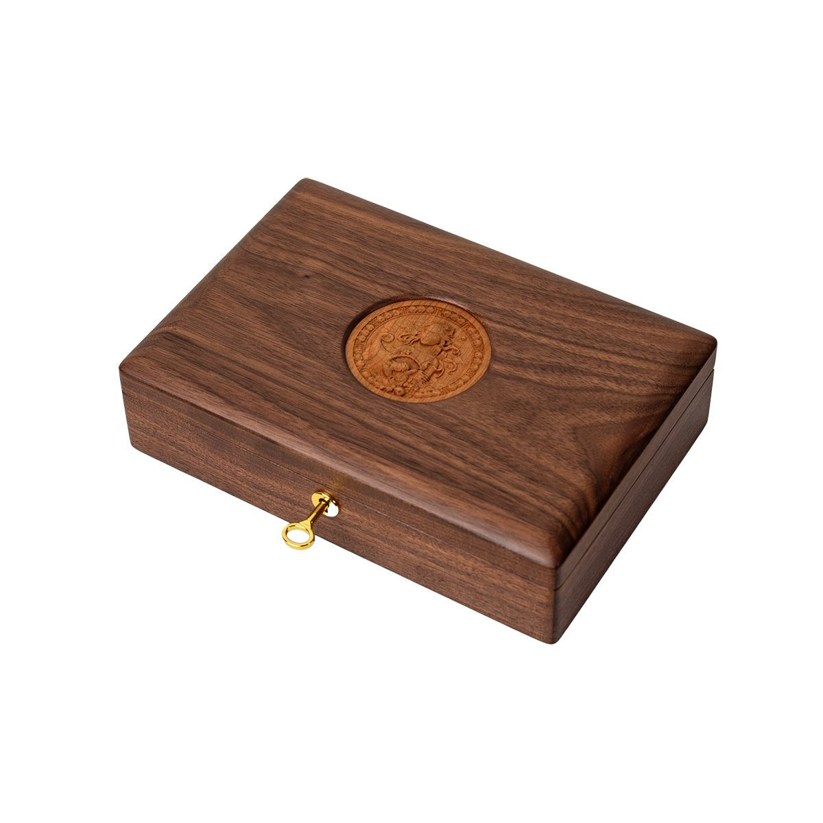 Zodiac Jewelry Box Made of Solid Walnut Wood SKU 21119