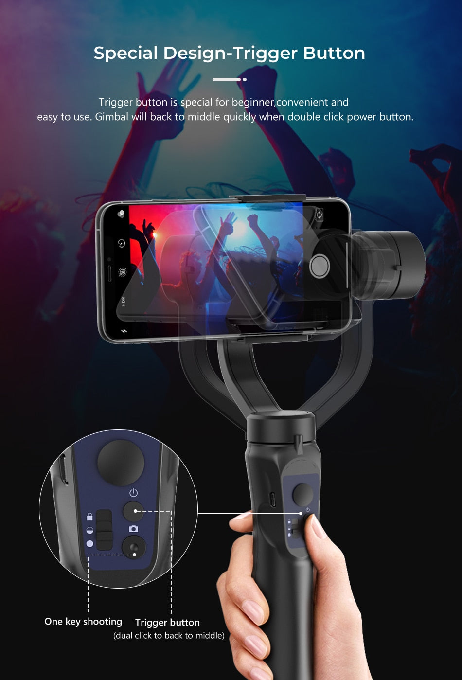 3 Axis Gimbal Handheld Phone Stabilizer