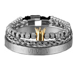 Stainless Steel Royal Crown Charm Bracelet