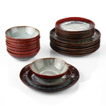 Blue Stoneware Ceramic Dinnerware Set for 4 8 12 SKU 70002