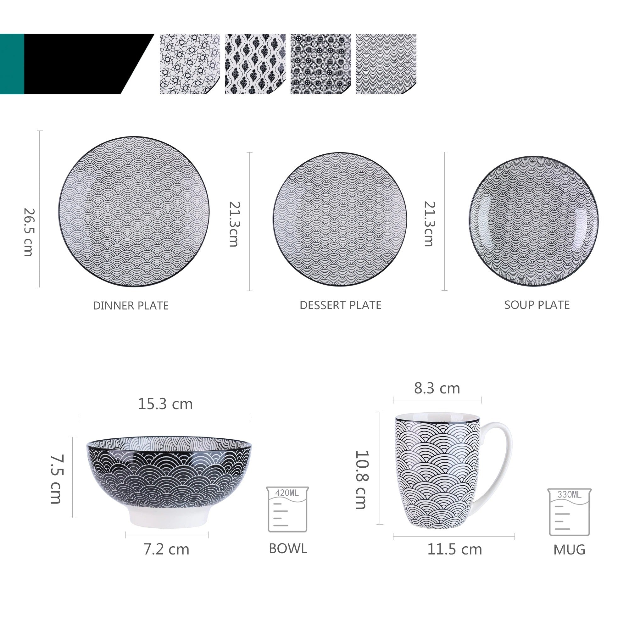 Grey Stoneware Ceramic Dinnerware Set for 4 8 SKU 70063