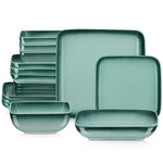 Green Stoneware Ceramic Dinnerware Set for 4 8 12 SKU 70109