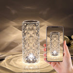 Rechargeable Rose Crystal Table Lamp with Touch Control 50007