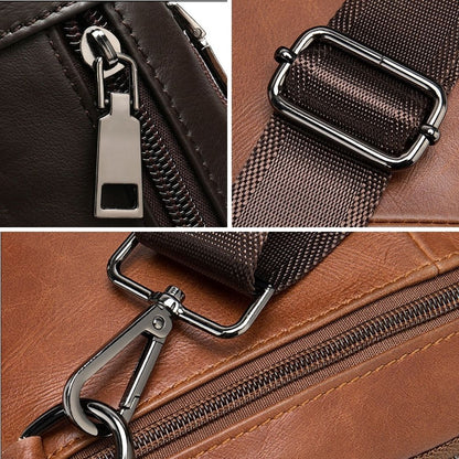 Leather Sling Crossbody Chest Bag for Men 82029