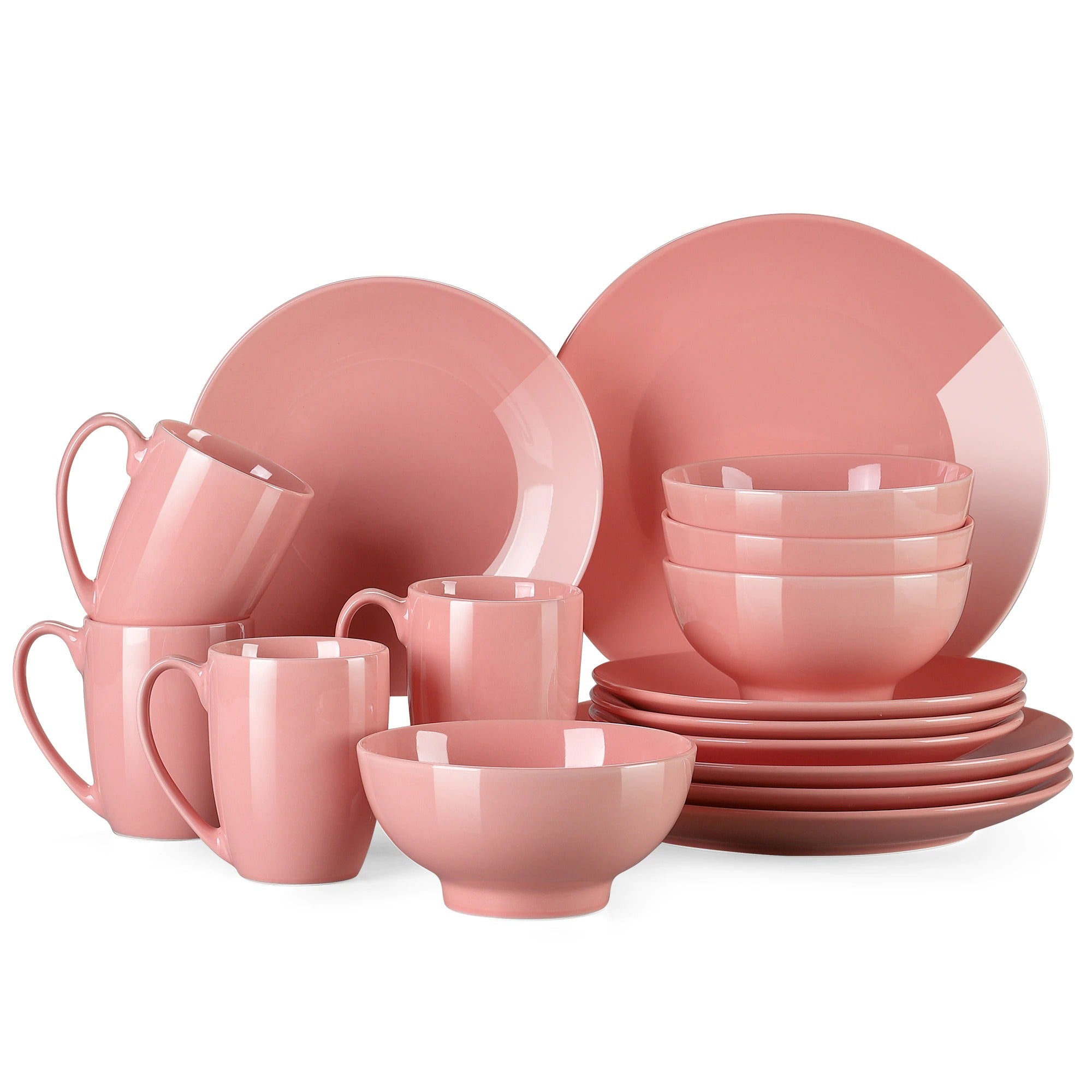 Pink Stoneware Ceramic Dinnerware Set for 4 8 12 SKU 70044