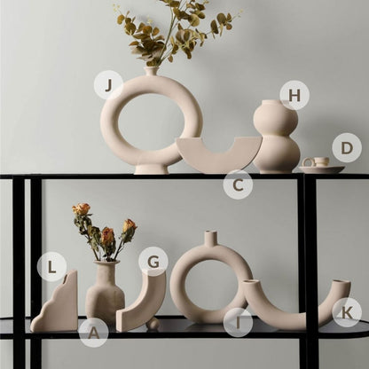 Nordic Ceramic Vases for Dried Flowers