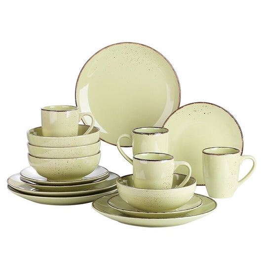 Beige Stoneware Ceramic Dinnerware Set for 4 8 12 SKU 70050