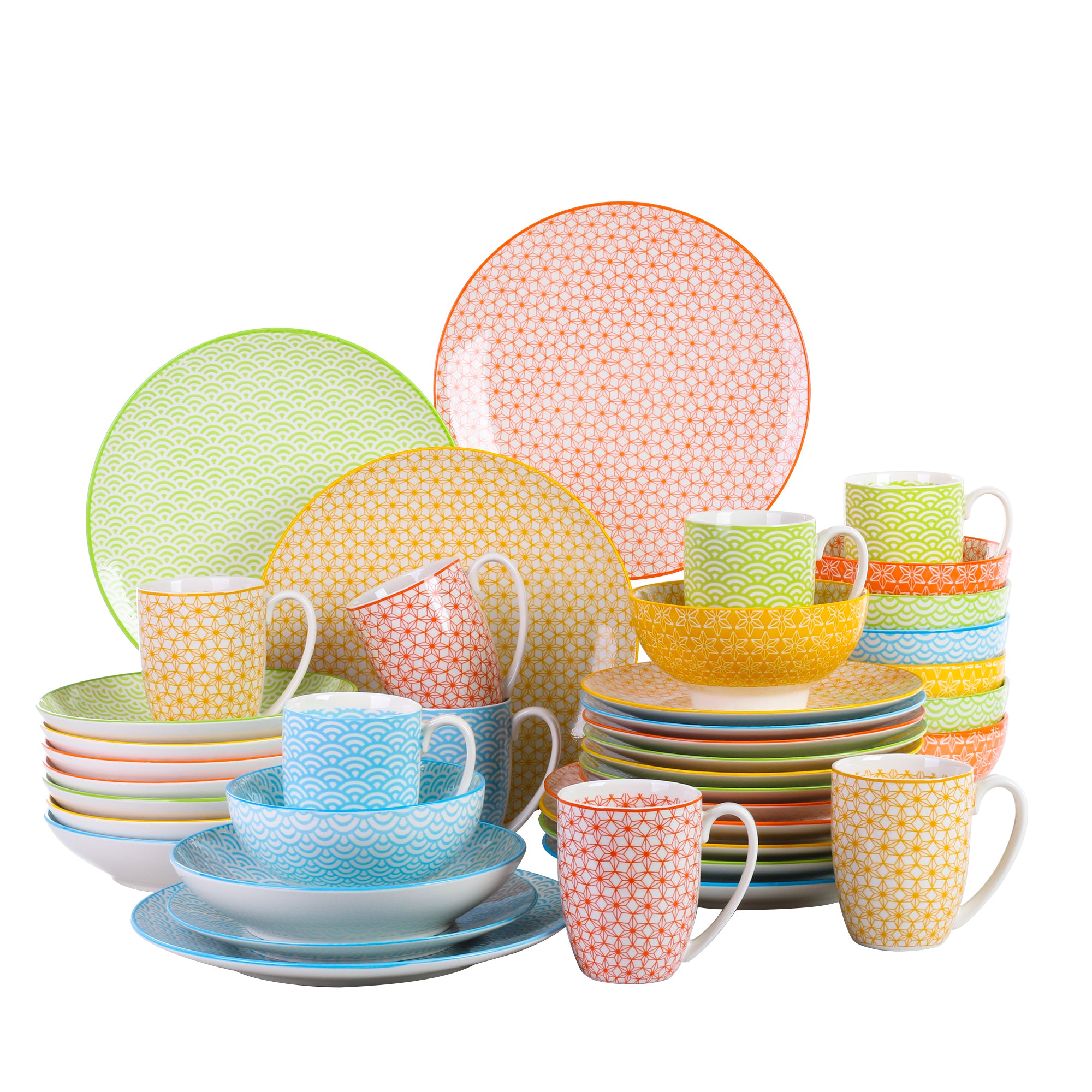 Mixed Color Stoneware Ceramic Dinnerware Set for 4 8 SKU 70088