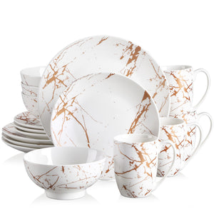 White Stoneware Ceramic Dinnerware Set for 4 8 12 SKU 70026