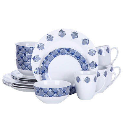 White Stoneware Ceramic Dinnerware Set for 4 8 SKU 70058