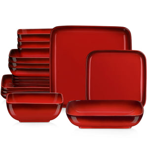 Red Stoneware Ceramic Dinnerware Set for 4 8 12 SKU 70110