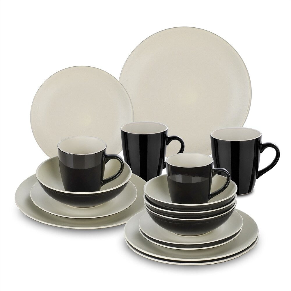 Grey Stoneware Ceramic Dinnerware Set for 4 8 12 SKU 70076