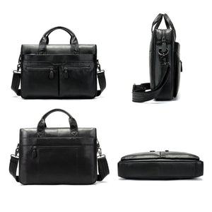 Leather Messenger Laptop Shoulder Bag for Men 82030